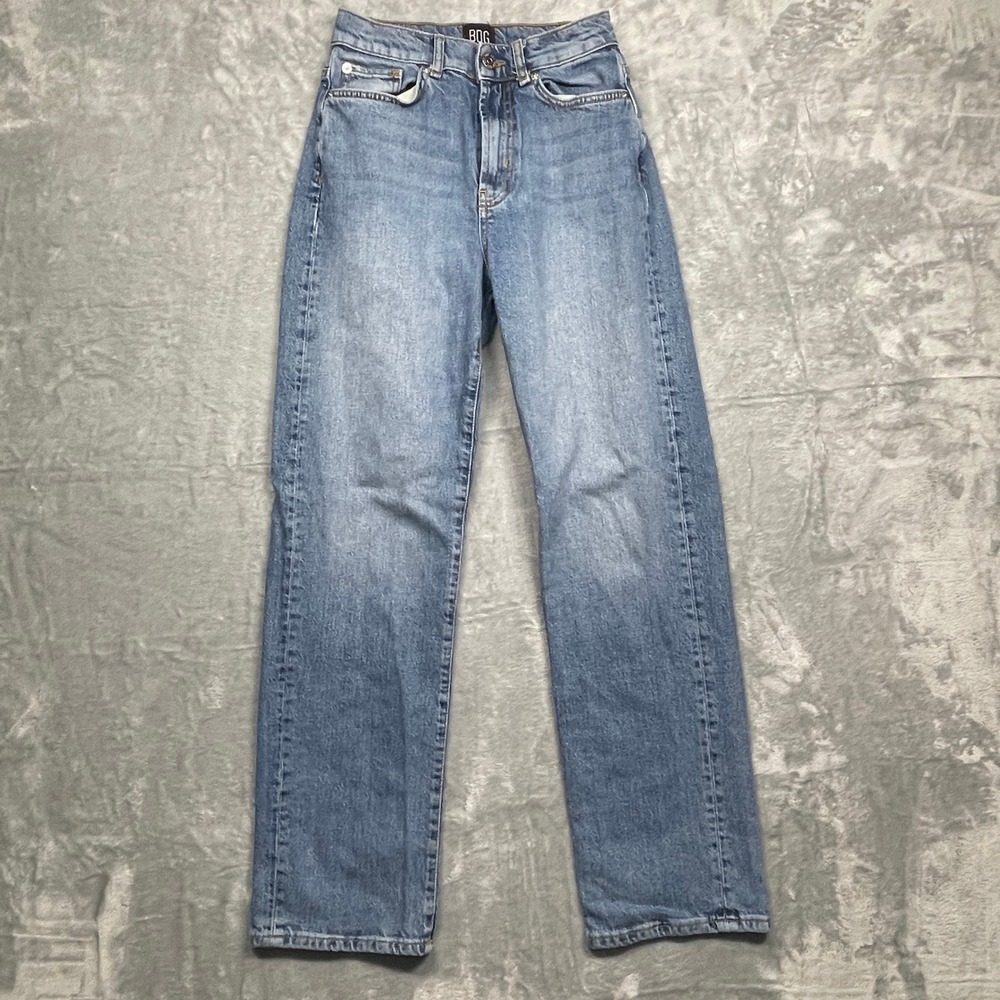 BDG Straight Leg Jeans Womens 24 Blue Medium Wash‎ High Rise Urban Outfitters